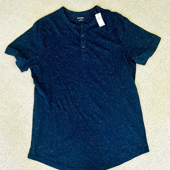 🌿Old Navy Jersey knit crew for Men’s navy with white speckles, size Medium 🌿 - Picture 4 of 5